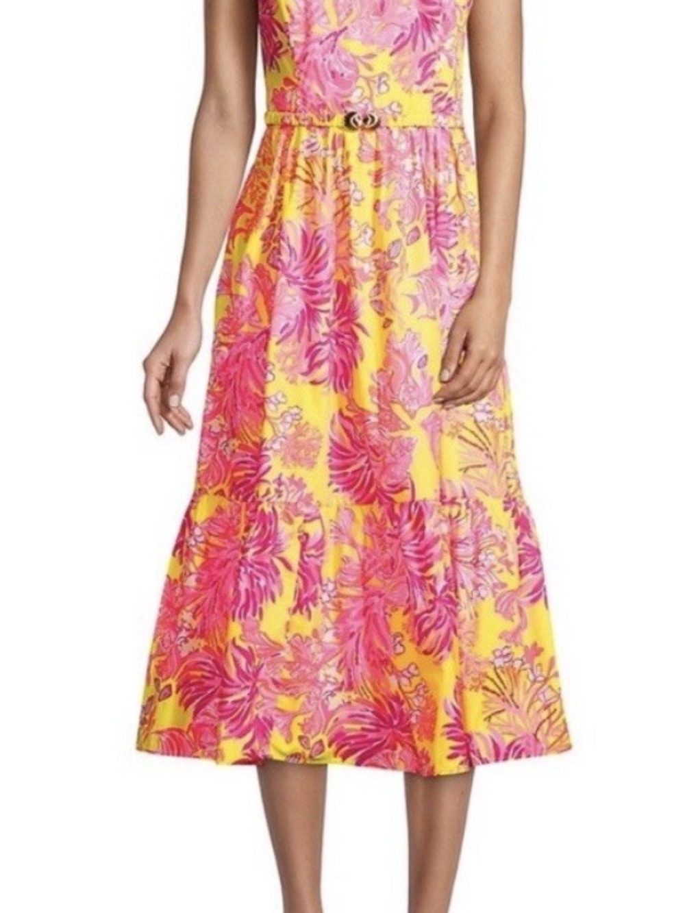 NWT Lilly Pulitzer Bri V-neck cotton midi dress size 14 - original retail $258 - Picture 9 of 11